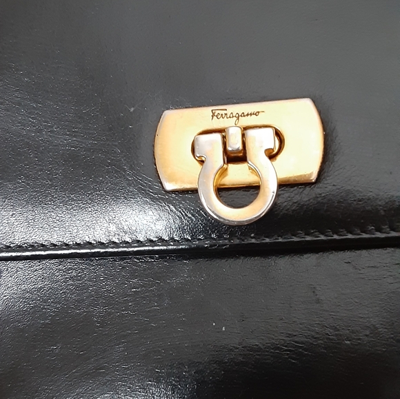 Salvatore Ferragamo Black Leather Wallet